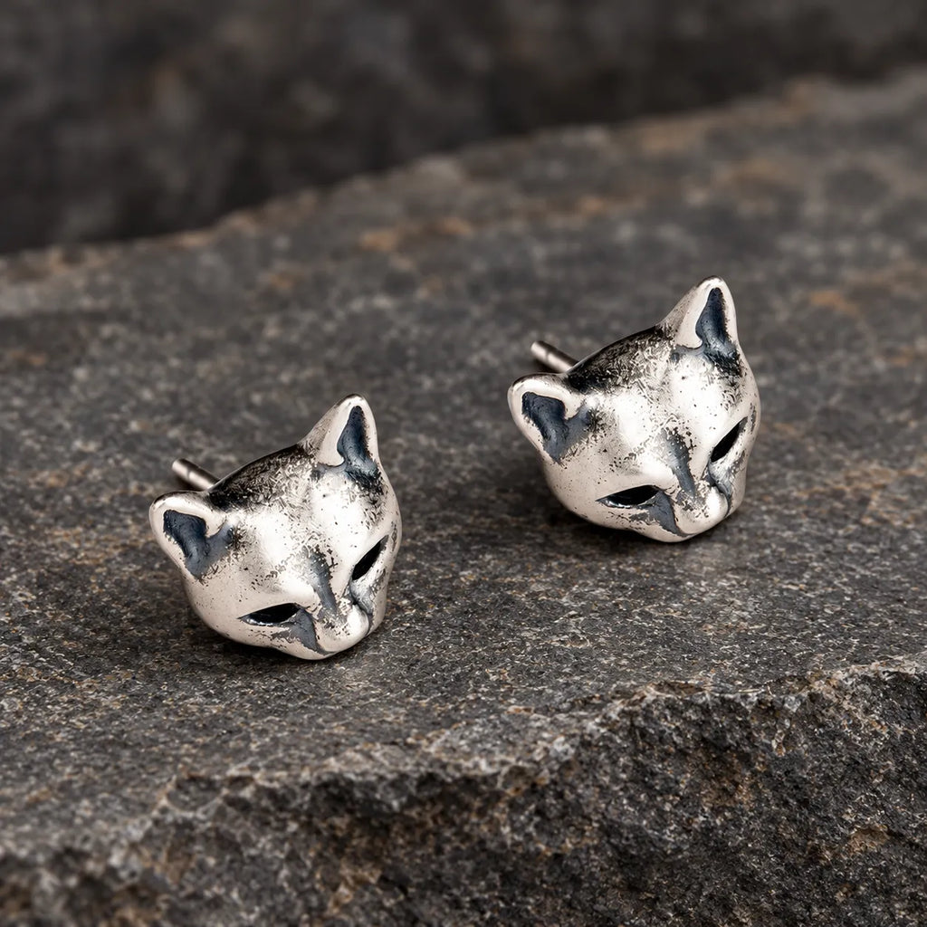 Shadow Cat Stud Earrings