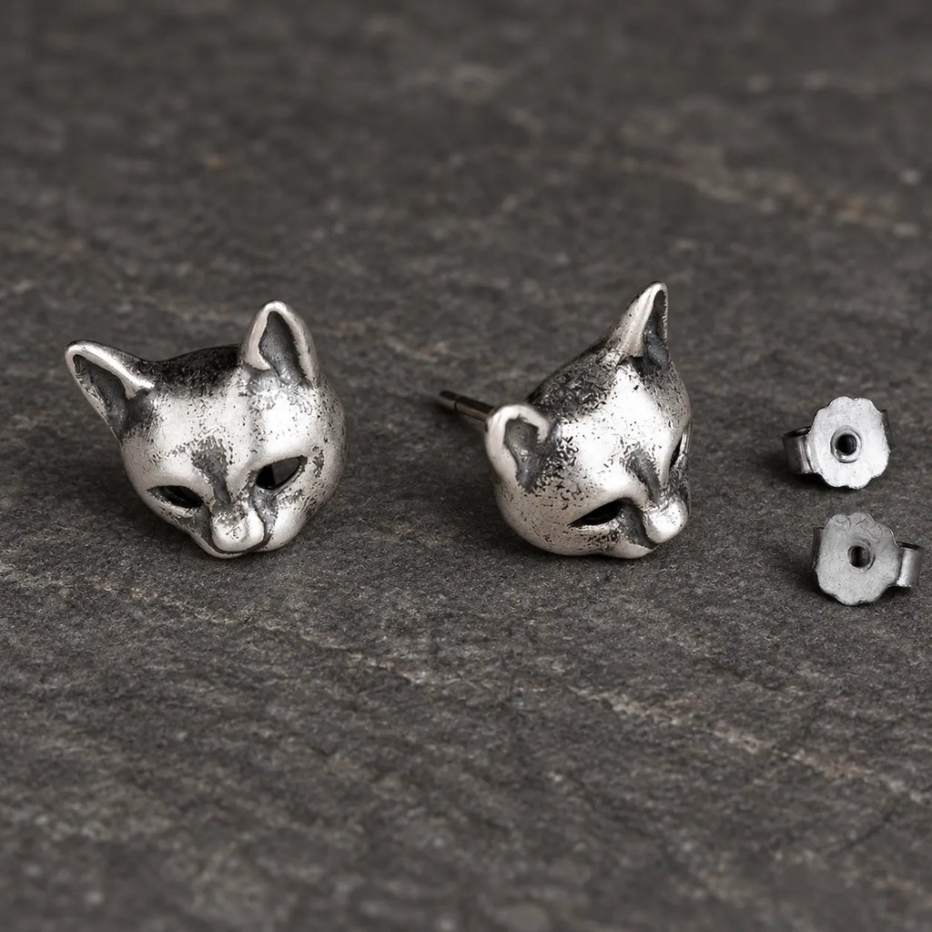 Shadow Cat Stud Earrings