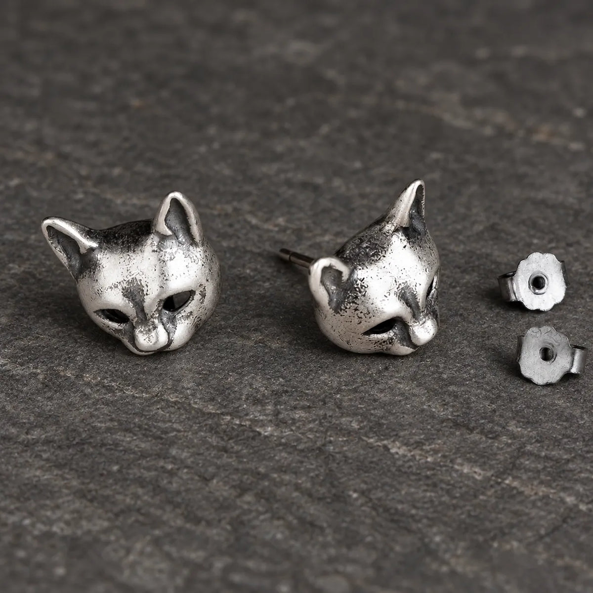 Shadow Cat Stud Earrings