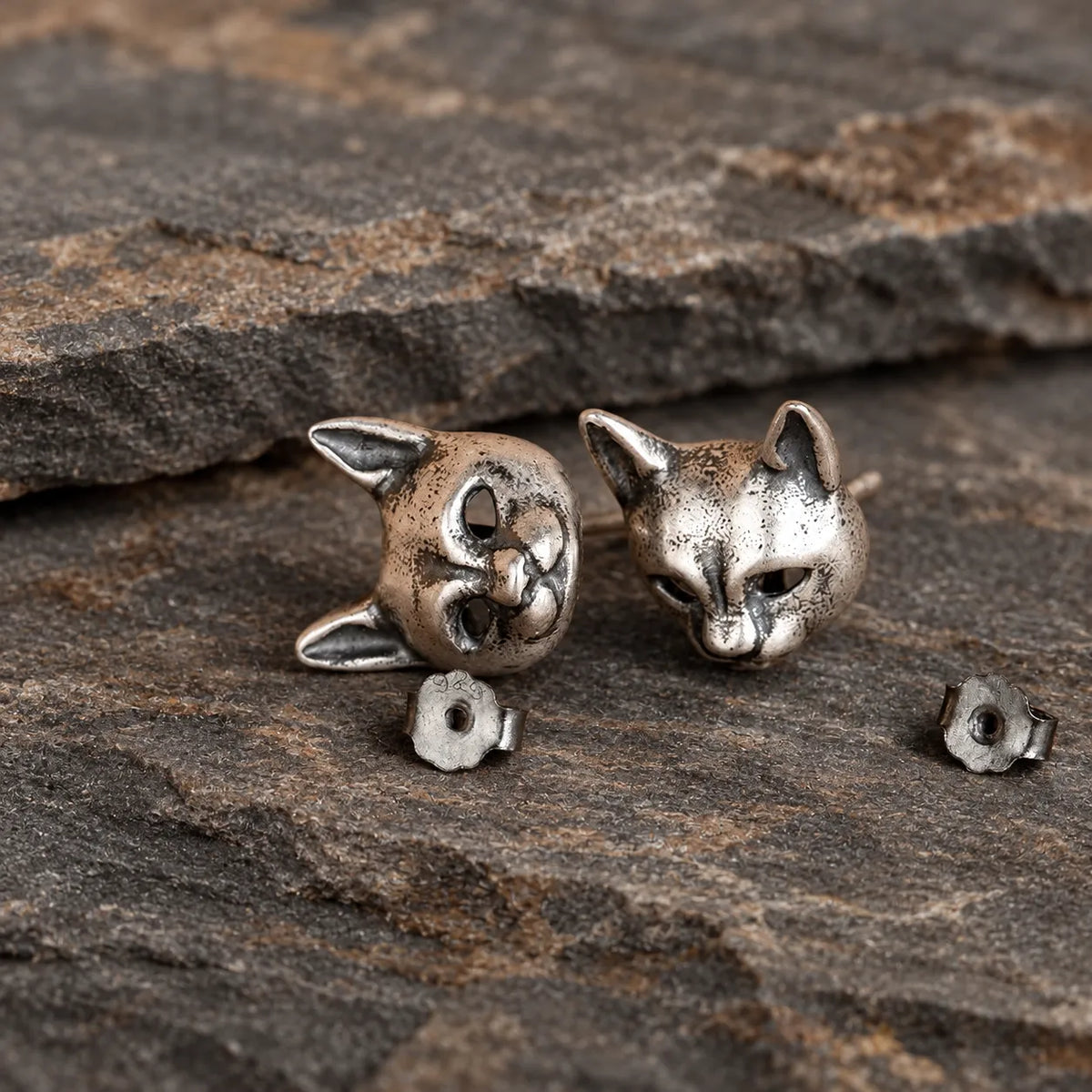 Shadow Cat Stud Earrings
