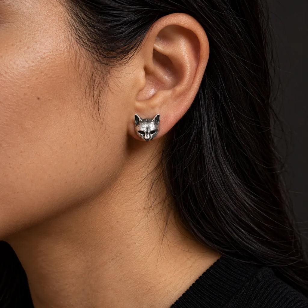 Shadow Cat Stud Earrings
