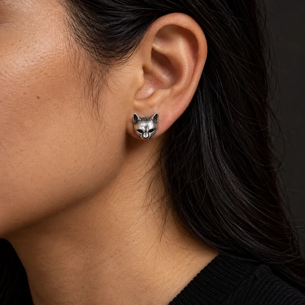 Shadow Cat Stud Earrings